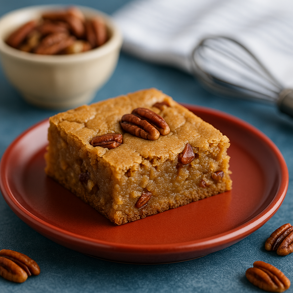 Easy Butterbeer Blondies Recipe with Toasted Pecans